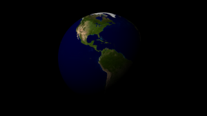 Render of the earth model after applying the initial color and bump maps (click for full size).