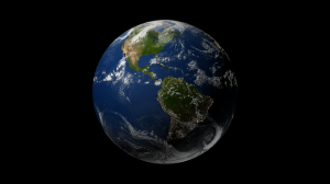 Render of the Earth after adding the night lights. Click for full size image.