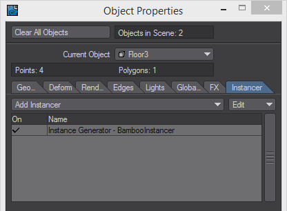 Object Properties for Bamboo Instancing