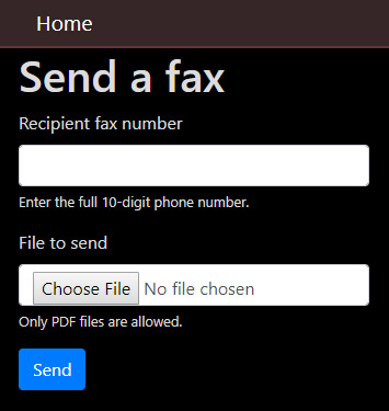 Fax server web interface