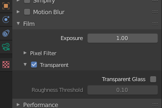 Render properties - film transparency