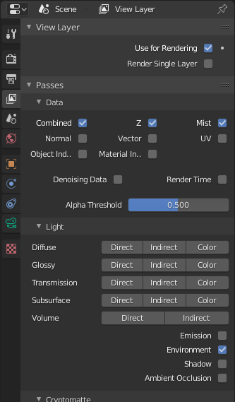 View Layer properties - enable Environment pass