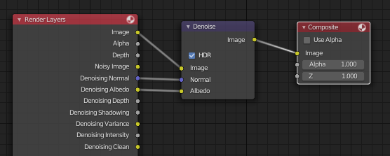 Denoise node in the compositor.